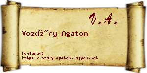 Vozáry Agaton névjegykártya